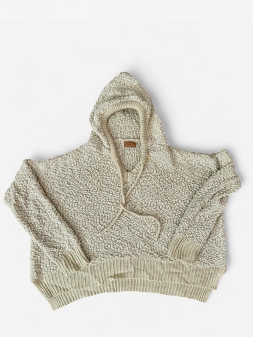 POL Cozy Cream Textured Knit Hoodie